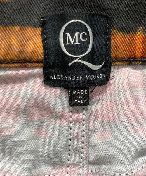 ALEXANDER McQUEEN（アレキサンダーマックイーン）ALEXANDER McQUEEN (アレキサンダーマックイーン) タイガータータンチェック スキニーデニムパンツ レッド×ブラック サイズ:W26の古着・服飾アイテム