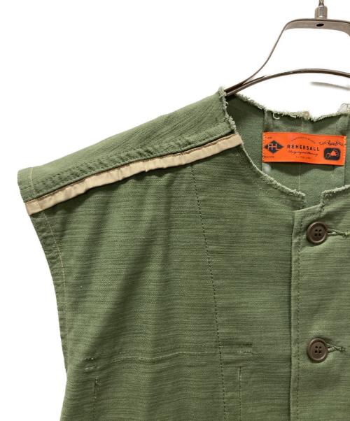 RehersalL（リハーズオール）RehersalL (リハーズオール) ファティーグシャツベスト カーキ サイズ:SIZEFREEの古着・服飾アイテム