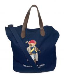 POLO RALPH LAUREN（ポロ・ラルフローレン）の古着「ポロベアキャンバストートバッグ」｜ネイビー