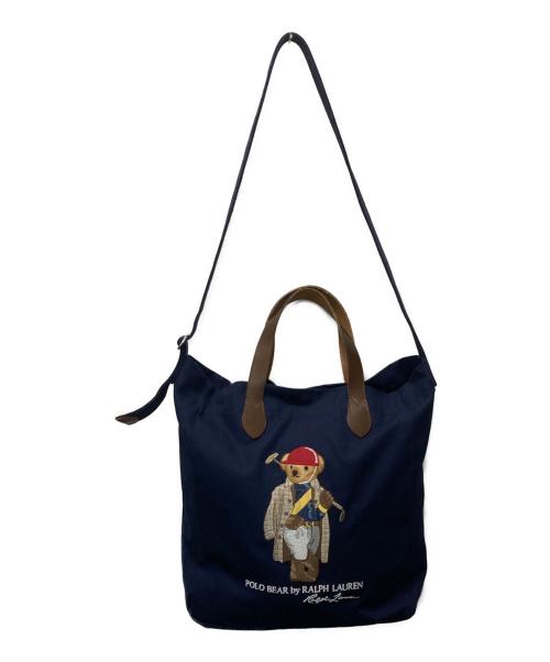 POLO RALPH LAUREN（ポロ・ラルフローレン）POLO RALPH LAUREN (ポロ・ラルフローレン) ポロベアキャンバストートバッグ ネイビーの古着・服飾アイテム