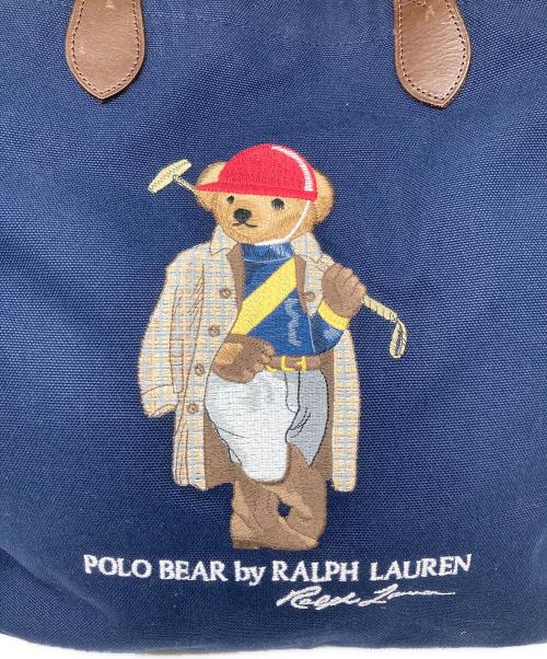 POLO RALPH LAUREN（ポロ・ラルフローレン）POLO RALPH LAUREN (ポロ・ラルフローレン) ポロベアキャンバストートバッグ ネイビーの古着・服飾アイテム