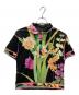 LEONARD FASHION（レオナールファッション）の古着「花柄ポロシャツ」｜ブラック