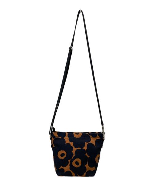 marimekko（マリメッコ）marimekko (マリメッコ) MONO MINI CROSSBODY ブラック×ブラウンの古着・服飾アイテム