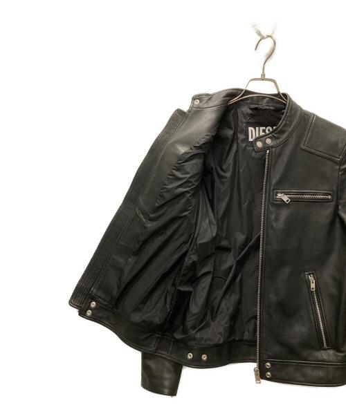 DIESEL（ディーゼル）DIESEL (ディーゼル) L-BOY-R シングルライダースジャケット ブラック サイズ:Mの古着・服飾アイテム