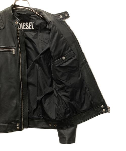 DIESEL（ディーゼル）DIESEL (ディーゼル) L-BOY-R シングルライダースジャケット ブラック サイズ:Mの古着・服飾アイテム