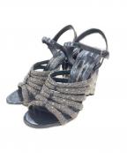 Salvatore Ferragamoサルヴァトーレ フェラガモ）の古着「AMALIA/ビジューストラップサンダル」｜ブラック