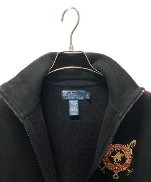 POLO RALPH LAUREN（ポロ・ラルフローレン）POLO RALPH LAUREN (ポロ・ラルフローレン) 胸元エンブレムスウェットジャケット ブラック サイズ:ｓの古着・服飾アイテム
