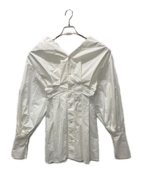 CLANE（クラネ）CLANE (クラネ) オフショルダータックブラウス ホワイトの古着・服飾アイテム