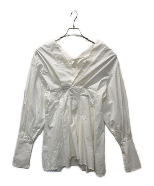 CLANE（クラネ）CLANE (クラネ) オフショルダータックブラウス ホワイトの古着・服飾アイテム
