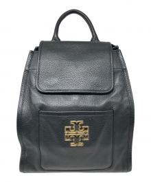 TORY BURCH（トリーバーチ）の古着「Britten ペブルオールレザーリュック」｜ブラック