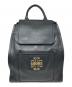 TORY BURCH（トリーバーチ）の古着「Britten ペブルオールレザーリュック」｜ブラック
