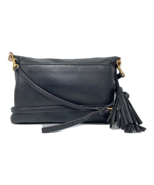 TORY BURCH（トリーバーチ）TORY BURCH (トリーバーチ) レザーショルダーバッグ ブラックの古着・服飾アイテム