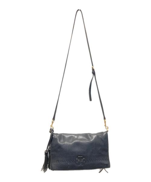 TORY BURCH（トリーバーチ）TORY BURCH (トリーバーチ) レザーショルダーバッグ ブラックの古着・服飾アイテム