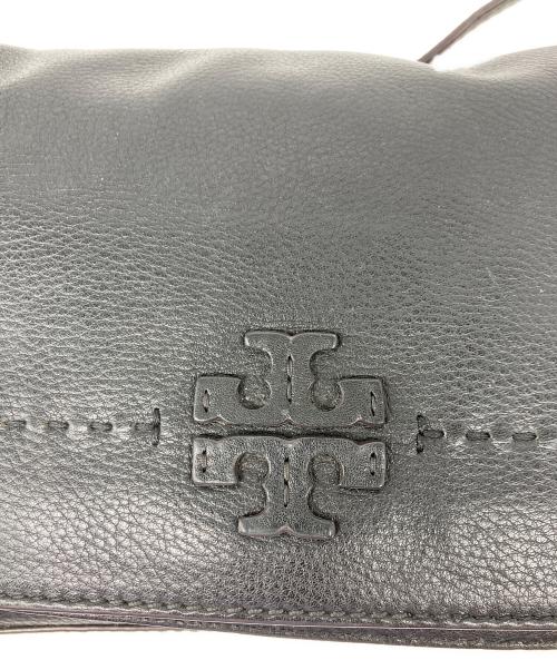 TORY BURCH（トリーバーチ）TORY BURCH (トリーバーチ) レザーショルダーバッグ ブラックの古着・服飾アイテム