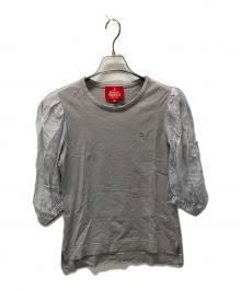 Vivienne Westwood RED LABEL（ヴィヴィアンウエストウッドレッドレーベル）の古着「オーブ刺繍切替カットソー」｜グレー