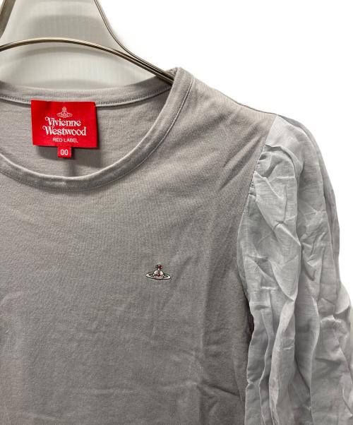 Vivienne Westwood RED LABEL（ヴィヴィアンウエストウッドレッドレーベル）Vivienne Westwood RED LABEL (ヴィヴィアンウエストウッドレッドレーベル) オーブ刺繍切替カットソー グレー サイズ:SIZE 00の古着・服飾アイテム