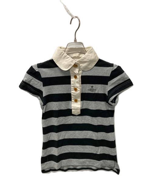 Vivienne Westwood RED LABEL（ヴィヴィアンウエストウッドレッドレーベル）Vivienne Westwood RED LABEL (ヴィヴィアンウエストウッドレッドレーベル) オーブ刺繍ボーダーポロシャツ グレー サイズ:SIZE 1の古着・服飾アイテム