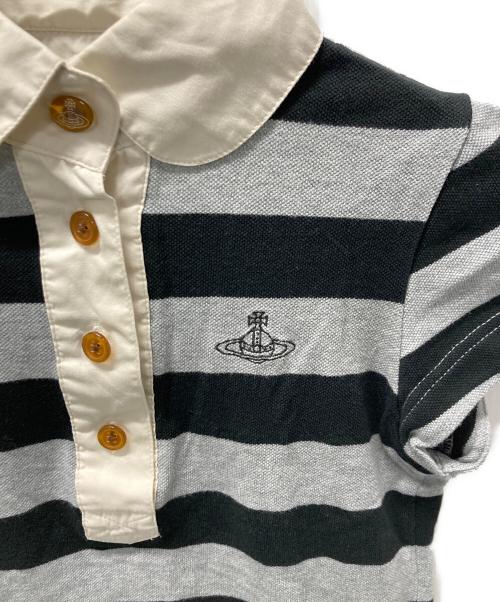 Vivienne Westwood RED LABEL（ヴィヴィアンウエストウッドレッドレーベル）Vivienne Westwood RED LABEL (ヴィヴィアンウエストウッドレッドレーベル) オーブ刺繍ボーダーポロシャツ グレー サイズ:SIZE 1の古着・服飾アイテム
