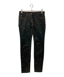 Vivienne Westwood RED LABEL（ヴィヴィアンウエストウッドレッドレーベル）の古着「オーブ刺繍スキニーデニムパンツ」｜ブラック