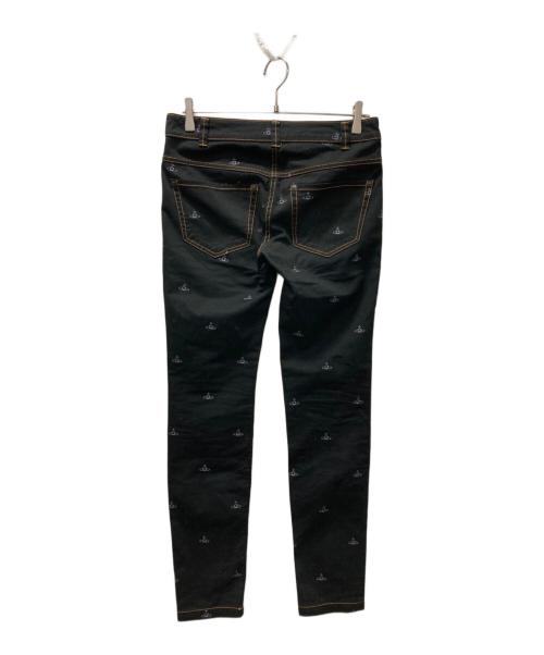 Vivienne Westwood RED LABEL（ヴィヴィアンウエストウッドレッドレーベル）Vivienne Westwood RED LABEL (ヴィヴィアンウエストウッドレッドレーベル) オーブ刺繍スキニーデニムパンツ ブラック サイズ:3の古着・服飾アイテム