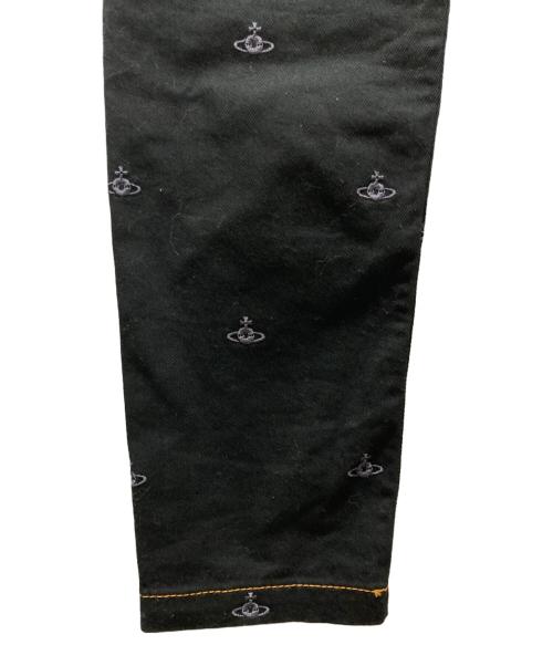 Vivienne Westwood RED LABEL（ヴィヴィアンウエストウッドレッドレーベル）Vivienne Westwood RED LABEL (ヴィヴィアンウエストウッドレッドレーベル) オーブ刺繍スキニーデニムパンツ ブラック サイズ:3の古着・服飾アイテム
