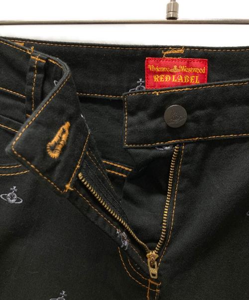 Vivienne Westwood RED LABEL（ヴィヴィアンウエストウッドレッドレーベル）Vivienne Westwood RED LABEL (ヴィヴィアンウエストウッドレッドレーベル) オーブ刺繍スキニーデニムパンツ ブラック サイズ:3の古着・服飾アイテム