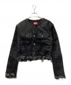 DIESELディーゼル）の古着「DE-GRAFFY-FSH/デニムジャケット」｜ブラック