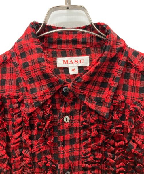 masu（エムエーエスユー）MASU (エムエーエスユー) GRUNGE PLAID SHIRT/グランジプレイドシャツ レッド サイズ:46の古着・服飾アイテム