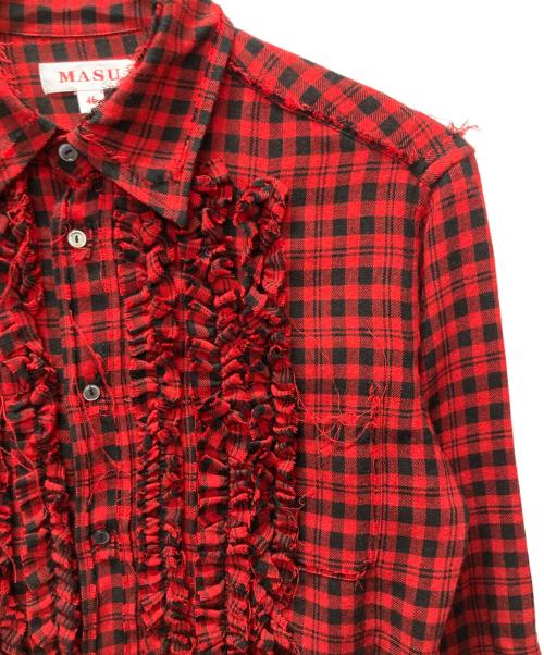 masu（エムエーエスユー）MASU (エムエーエスユー) GRUNGE PLAID SHIRT/グランジプレイドシャツ レッド サイズ:46の古着・服飾アイテム