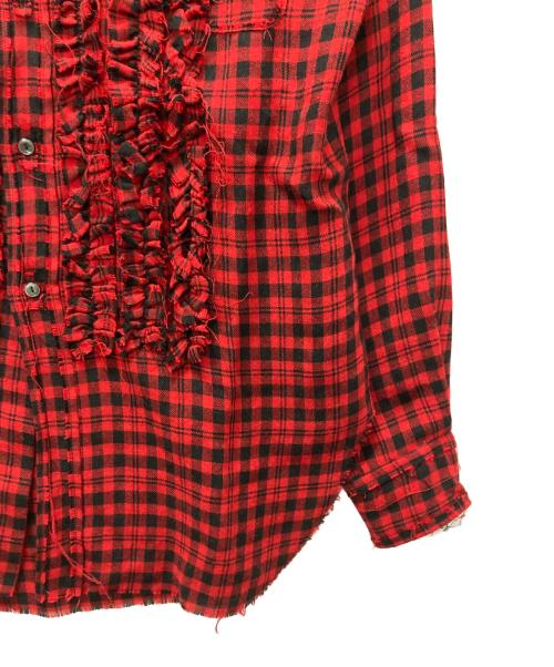 masu（エムエーエスユー）MASU (エムエーエスユー) GRUNGE PLAID SHIRT/グランジプレイドシャツ レッド サイズ:46の古着・服飾アイテム