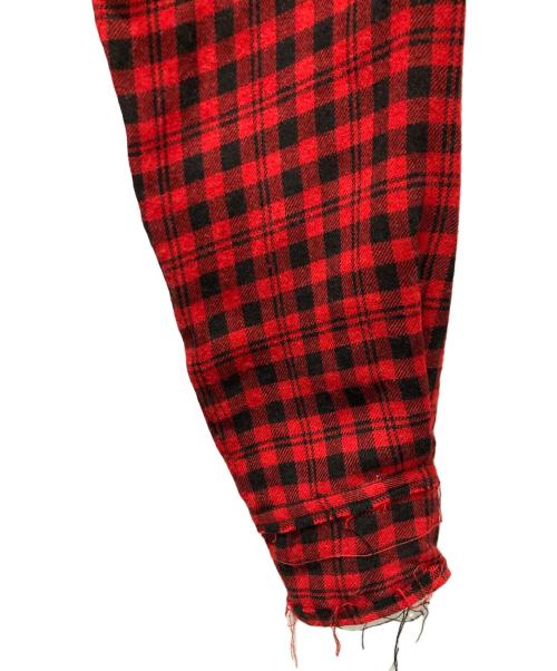 masu（エムエーエスユー）MASU (エムエーエスユー) GRUNGE PLAID SHIRT/グランジプレイドシャツ レッド サイズ:46の古着・服飾アイテム