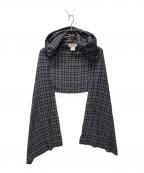 masuエムエーエスユー）の古着「PLAID HOOD SCARF」｜グレー