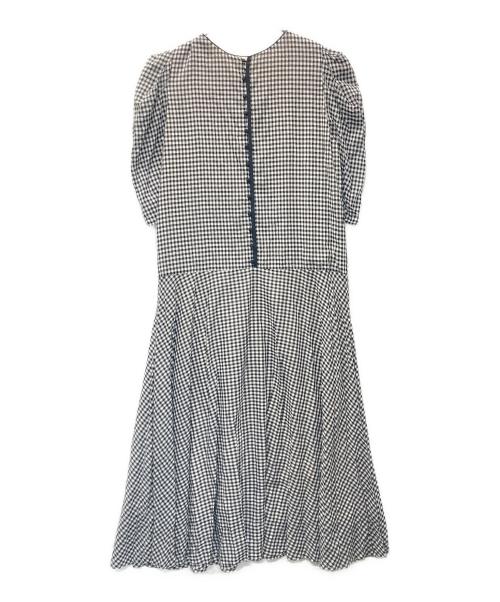 Ameri（アメリ）AMERI (アメリ) GINGHAM CHECK PUFF SLEEVE DRESS ブラック サイズ:Mの古着・服飾アイテム