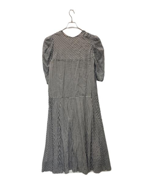 Ameri（アメリ）AMERI (アメリ) GINGHAM CHECK PUFF SLEEVE DRESS ブラック サイズ:Mの古着・服飾アイテム
