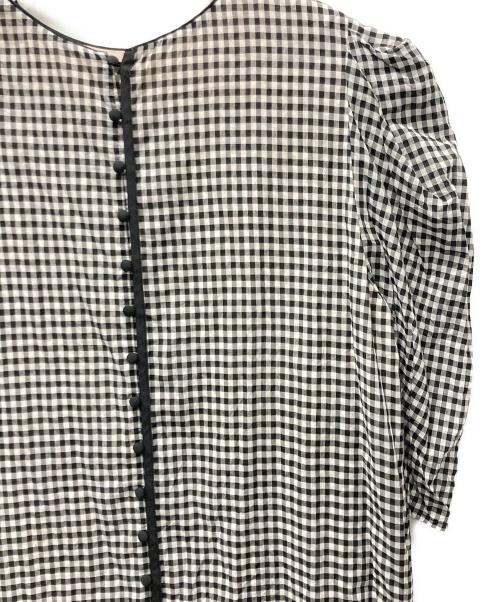 Ameri（アメリ）AMERI (アメリ) GINGHAM CHECK PUFF SLEEVE DRESS ブラック サイズ:Mの古着・服飾アイテム