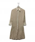 TODAYFULトゥデイフル）の古着「Dot Shirts Dress」｜ベージュ