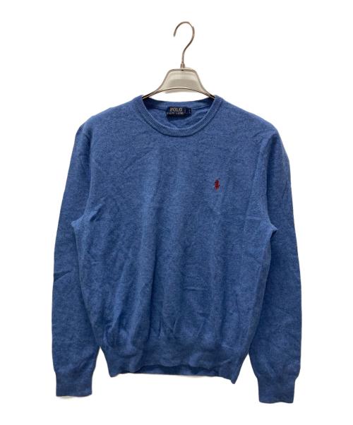 POLO RALPH LAUREN（ポロ・ラルフローレン）POLO RALPH LAUREN (ポロ・ラルフローレン) クルーネックニット ブルー サイズ:Lの古着・服飾アイテム