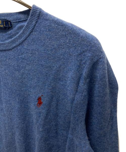 POLO RALPH LAUREN（ポロ・ラルフローレン）POLO RALPH LAUREN (ポロ・ラルフローレン) クルーネックニット ブルー サイズ:Lの古着・服飾アイテム