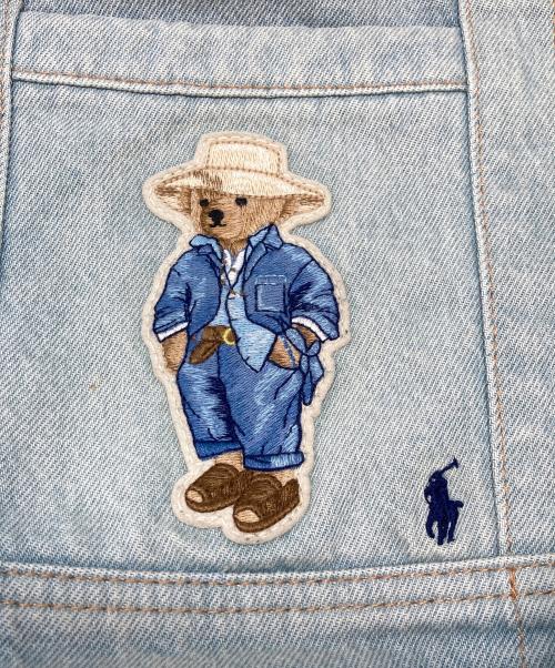 POLO RALPH LAUREN（ポロ・ラルフローレン）POLO RALPH LAUREN (ポロ・ラルフローレン) ポロベア デニムスモールトートバッグ インディゴの古着・服飾アイテム