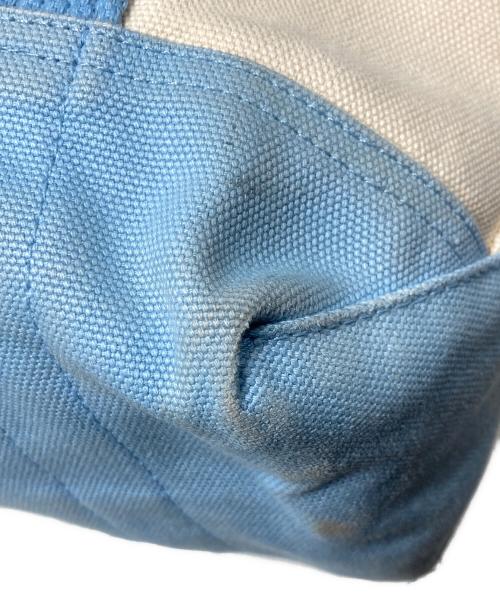 POLO RALPH LAUREN（ポロ・ラルフローレン）POLO RALPH LAUREN (ポロ・ラルフローレン) ポロベア キャンバススモールトートバッグ スカイブルー×アイボリーの古着・服飾アイテム