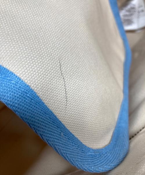 POLO RALPH LAUREN（ポロ・ラルフローレン）POLO RALPH LAUREN (ポロ・ラルフローレン) ポロベア キャンバススモールトートバッグ スカイブルー×アイボリーの古着・服飾アイテム