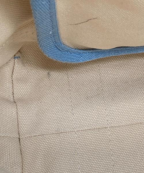 POLO RALPH LAUREN（ポロ・ラルフローレン）POLO RALPH LAUREN (ポロ・ラルフローレン) ポロベア キャンバススモールトートバッグ スカイブルー×アイボリーの古着・服飾アイテム