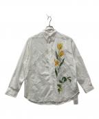 TOLIGHTトライト）の古着「vintage lace big shirts/花柄レースシャツ」｜ホワイト