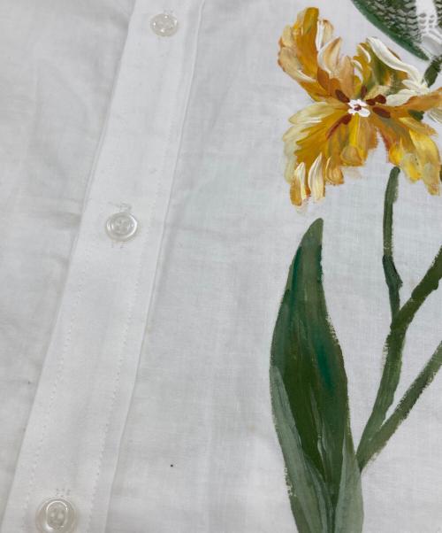 TOLIGHT（トライト）TOLIGHT (トライト) vintage lace big shirts/花柄レースシャツ ホワイト サイズ:FREEの古着・服飾アイテム