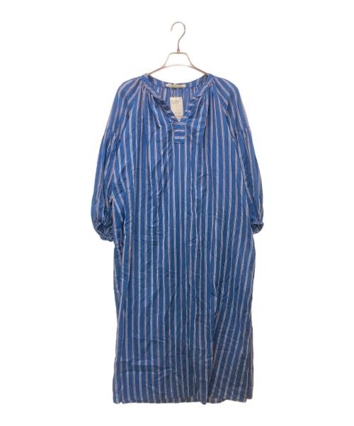 ne quittez pas（ヌキテパ）ne quittez pas (ヌキテパ) ストライプワンピース ブルー サイズ:F 未使用品の古着・服飾アイテム