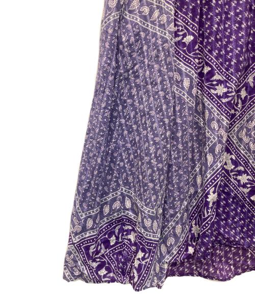 sara mallika（サラマリカ）sara mallika (サラマリカ) Cotton Lurex Scarf Print Dress パープル サイズ:Lの古着・服飾アイテム