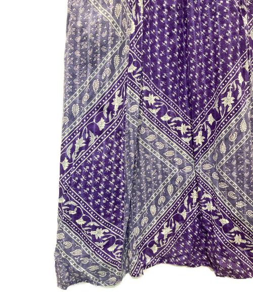 sara mallika（サラマリカ）sara mallika (サラマリカ) Cotton Lurex Scarf Print Dress パープル サイズ:Lの古着・服飾アイテム