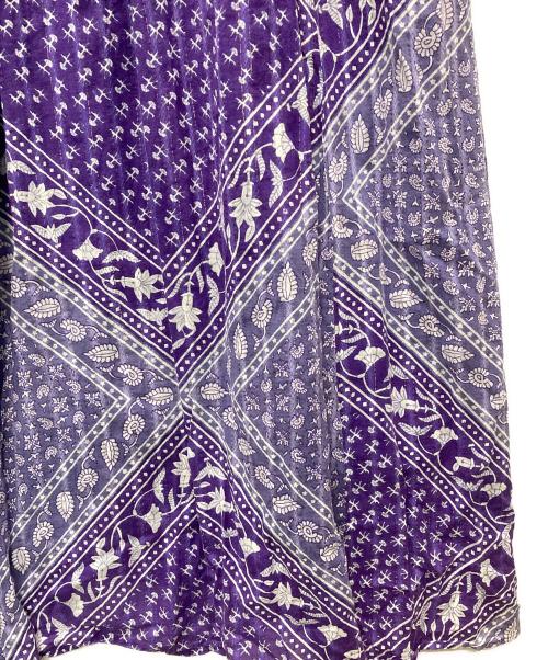 sara mallika（サラマリカ）sara mallika (サラマリカ) Cotton Lurex Scarf Print Dress パープル サイズ:Lの古着・服飾アイテム