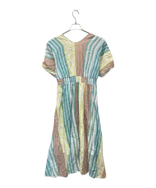 ne quittez pas（ヌキテパ）ne quittez pas (ヌキテパ) Cotton Voile Stripe Waist Gather マルチカラー サイズ:Sの古着・服飾アイテム