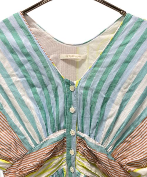 ne quittez pas（ヌキテパ）ne quittez pas (ヌキテパ) Cotton Voile Stripe Waist Gather マルチカラー サイズ:Sの古着・服飾アイテム